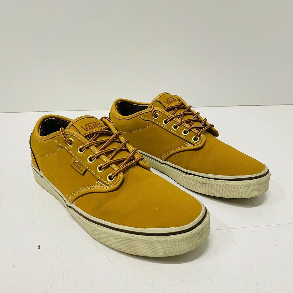 Vans Atwood Nubuck Leather Skateboarding Shoes Gold Men's Sz 7.5 Women’s 9